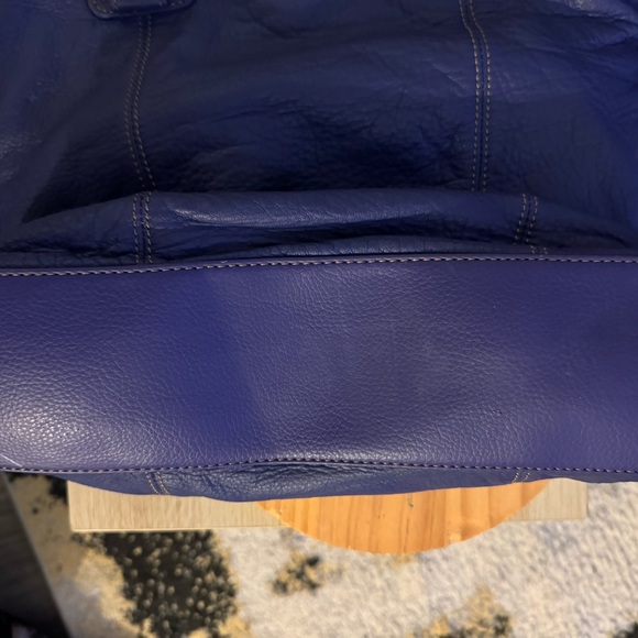 Liz Claiborne Jackie Blue iris purple 2 way leather purse handbag - Picture 5 of 7